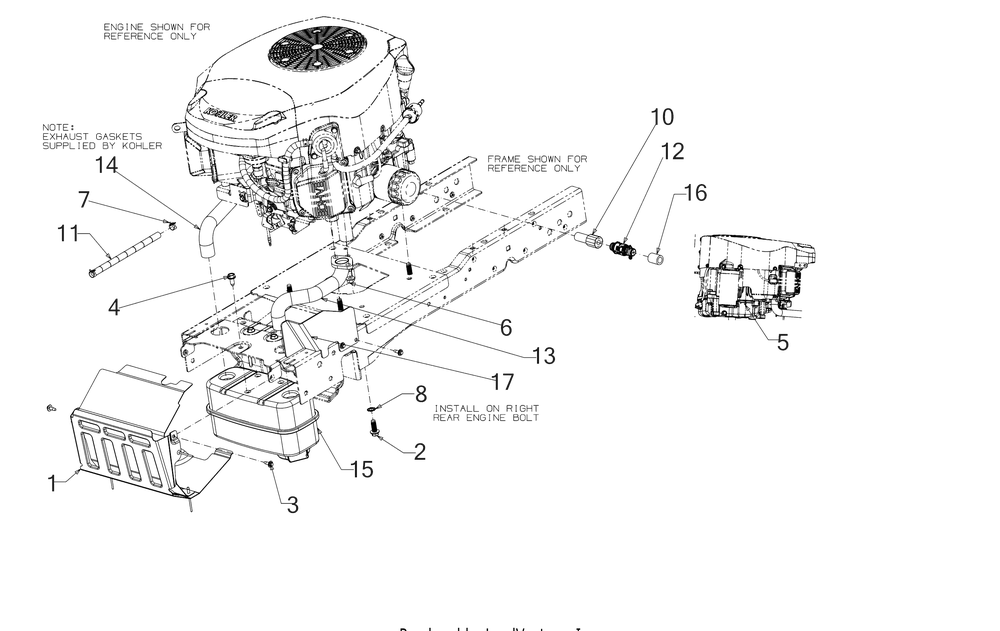 Engine Accessories Diagram and Parts List for XT1-GT50KH (14BQA3CQ010)(2021) Cub Cadet Lawn Tractor